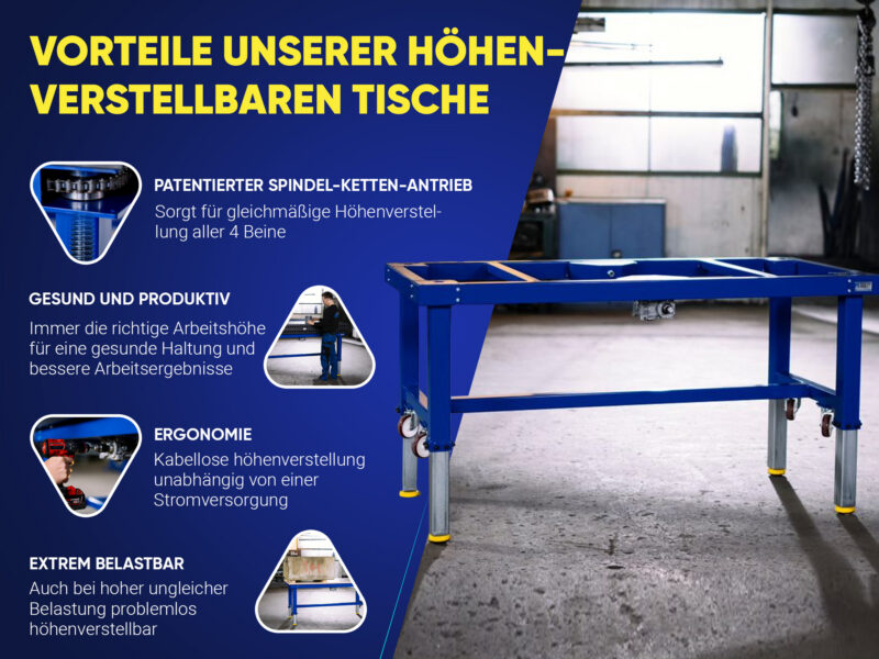 Höhenverstellbarer Montagetisch „Advanced" - Konfigurator