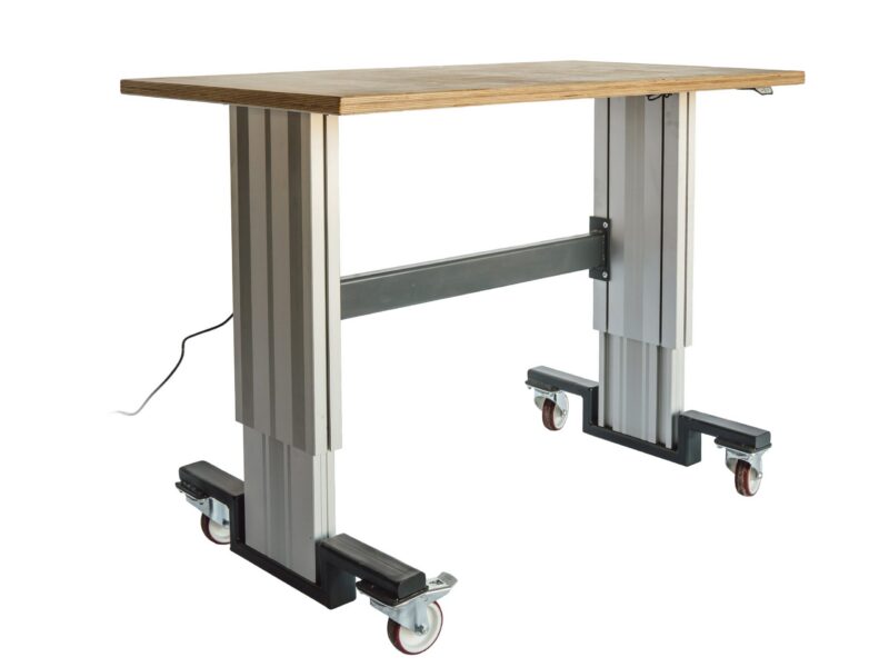 Höhenverstellbarer Arbeitstisch mit Rollen