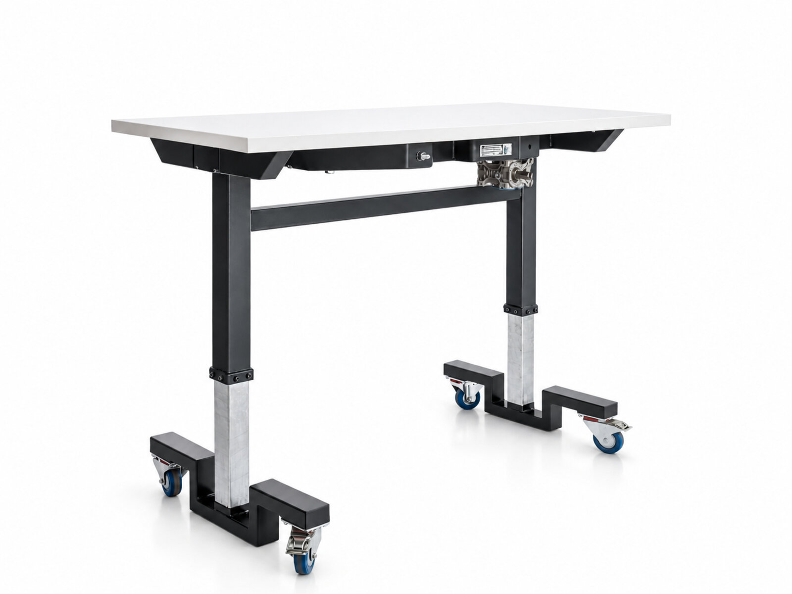 Mechanisch höhenverstellbarer Arbeitstisch (1800 x 800 mm) mit Laufrollen Typ