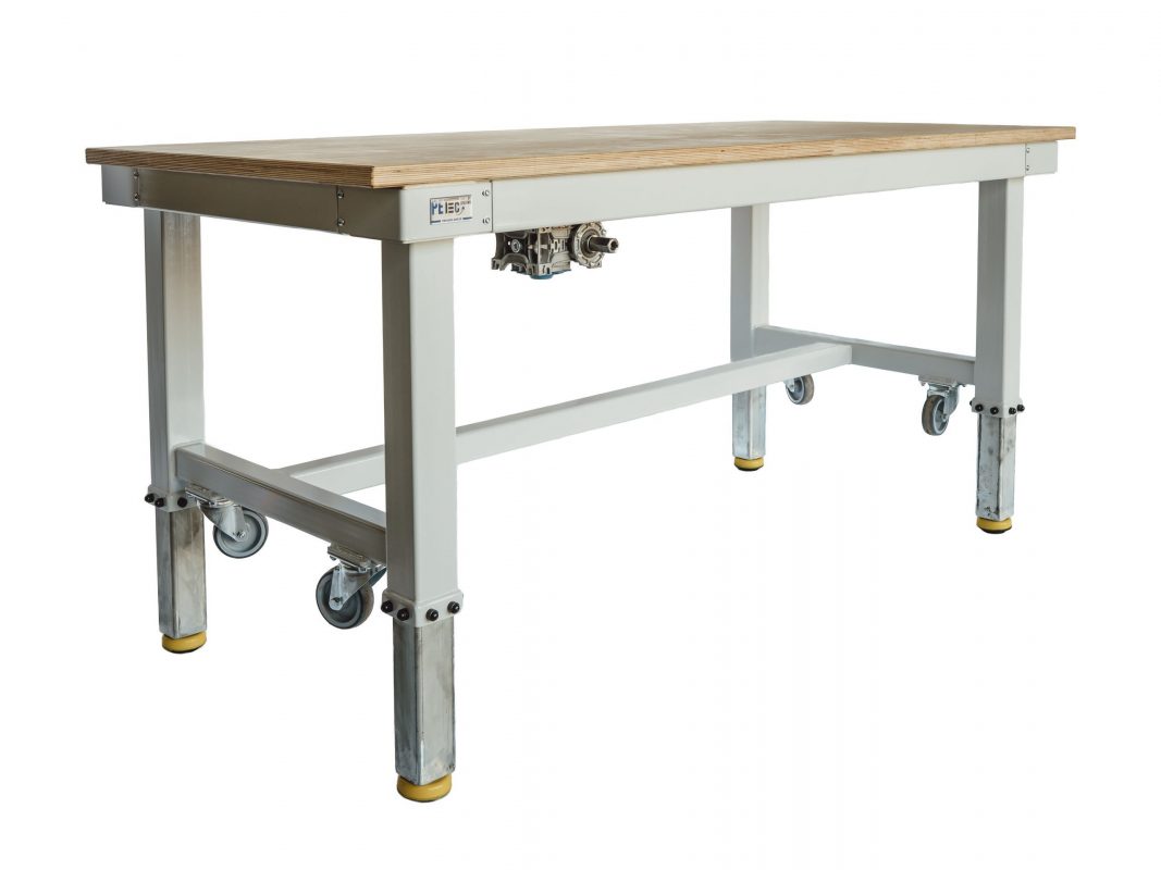 Mechanisch höhenverstellbarer Arbeitstisch für Industrie und Handwerk