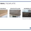 Individueller Arbeitstisch Material Tischplatte