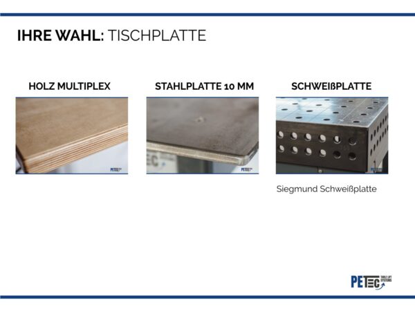 Individueller Arbeitstisch Material Tischplatte