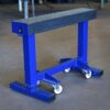 Mechanisch stufenlos höhenverstellbarer Spannbock fahrbar mit rollen und Lochplatte