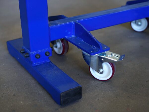 Mechanisch höhenverstellbarer und fahrbarer Unterstellbock für Industrie