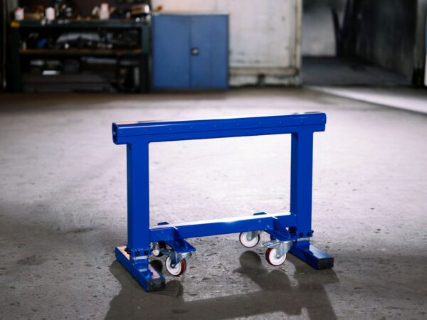 Mechanisch mittels Handkurbel stufenlos höhenverstellbarer und fahrbarer Schwerlast Unterstellbock bis 1000 kg "PETec Arbeitsbock ProFlex"