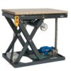 Scherenhubtisch mit Rollen und Holzplatte Extrem Belastbar