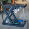 Scherenhubtisch mit Rollen und Holzplatte Extrem Belastbar
