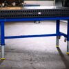 höhenverstellbarer Schweißtisch, 4 Füße, flexibel auf Laufrollen, Höhenverstellung bis 5000 kg mit Siegmund Professional 750 Schweißplatte
