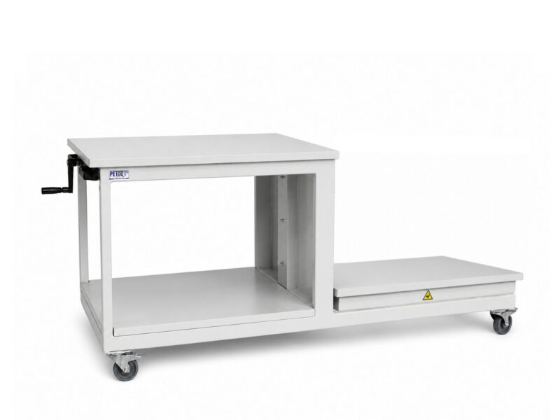 Scherenhubtisch mit geteilter Arbeitsplatte Fahrbar Kommissionierwagen höhenverstellbar Scherenhubtisch mit geteilter Arbeitsplatte Fahrbar Kommissionierwagen höhenverstellbar