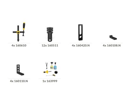 Siegmund Schweisstisch Komplettset mit Zwingen, Spannbolzen, Winkeln, Anschlägen, Prismen und Auflagen für Schweißtische mit System 16 Lochraster