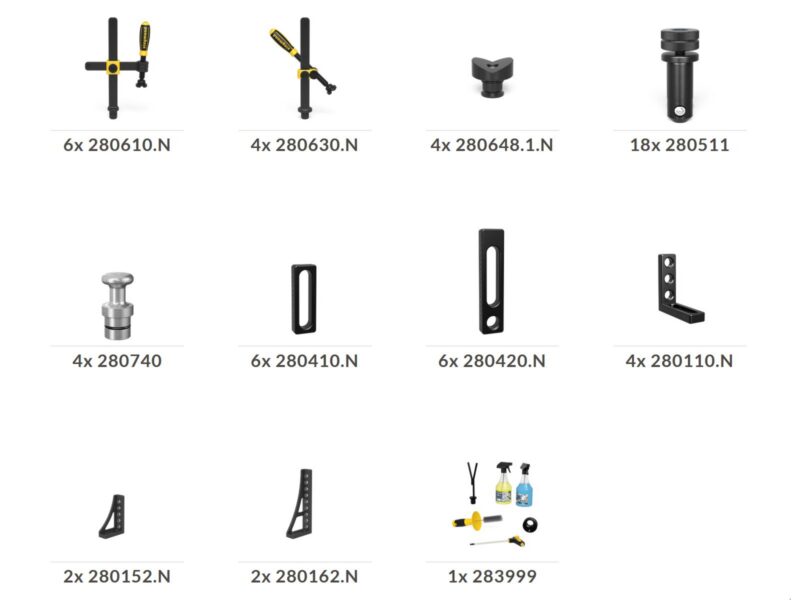 Siegmund Schweitisch Zubehörset Spannset Anschlagset System28 Set2