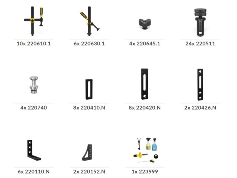 Siegmund Schweitisch Zubehörset Spannset Anschlagset System22 Set3